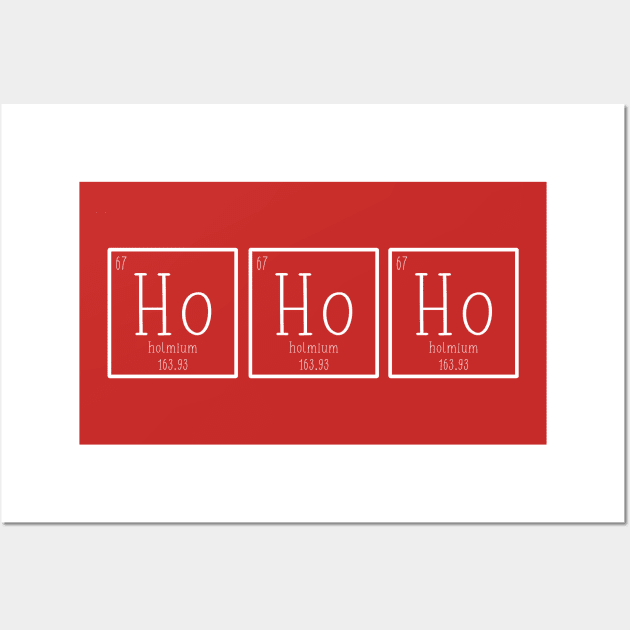 Ho Ho Ho Santa Christmas Science Chemistry Periodic Table of Elements Wall Art by graphicbombdesigns